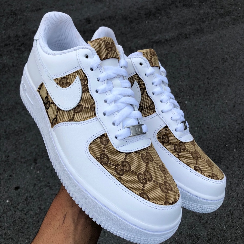 Wmns Classic Gucci Nike Air Force Ones - Picture 2 of 3